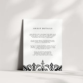 マラケシュ結婚のゲスト詳細カード |黒 エンクロージャーカード