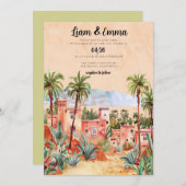 マラケシュ結婚式招待状目的地の結婚式 招待状 (正面/裏面)