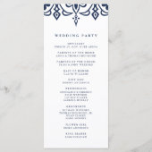 マラケシュ結婚式 プログラム | ネイビー (裏面)