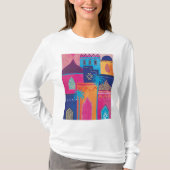 マラケシュ美しいモロッコ絵を描都市の長い袖 Tシャツ (正面)
