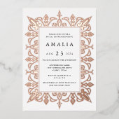 マラケシュ |エレガントブライダルシャワー 箔招待状 (正面)