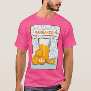 マラケシュ・オレンジジュース旅行ポスター Tシャツ