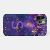 マラケシュ ミッドナイト ランタン & ゴールド ボケ モノグラム Case-Mate iPhoneケース (裏面(横))