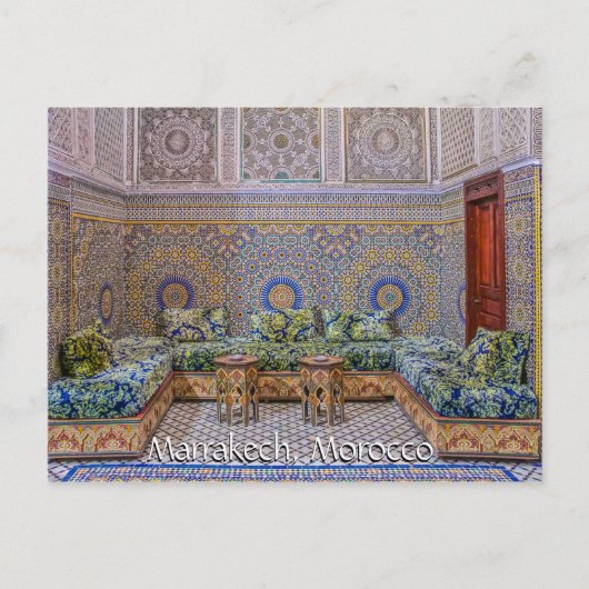 マラケシュ・モロッコからの挨拶 ポストカード (正面)