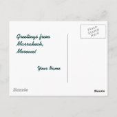 マラケシュ・モロッコからの挨拶 ポストカード (裏面)