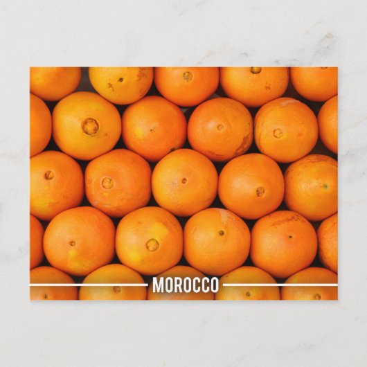 マラケシュ・モロッコのオレンジ色の屋台 ポストカード (正面)