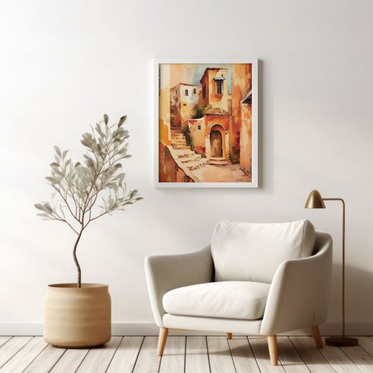 マラケシュ,モロッコオールドメディナ表現主義スタイル ポスター