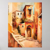 マラケシュ,モロッコオールドメディナ表現主義スタイル ポスター (正面)