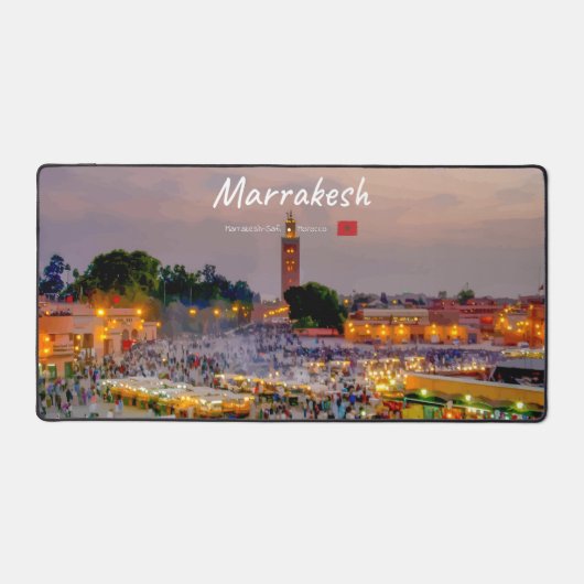 マラケシュ、モロッコ - ジェマ・ア・エル・フナ広場 デスクマット (正面)