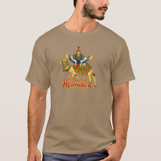 マラケシュ モロッコ デザイン ビブラント トラベル アート Tシャツ
