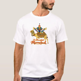 マラケシュ モロッコ デザイン ビブラント トラベル アート Tシャツ