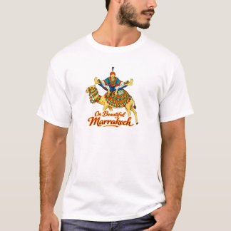マラケシュ モロッコ デザイン ビブラント トラベル アート Tシャツ