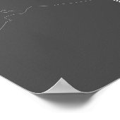 マラケシュ、モロッコ (黒地に白) ポスター (角)
