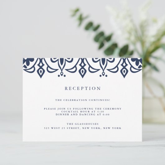 マラケシュ レセプション カード | ネイビー (スタンド正面)