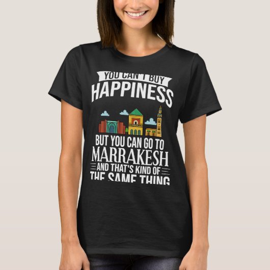 マラケシュMorocco Cityスカイラインマップトラベル1 Tシャツ (正面)