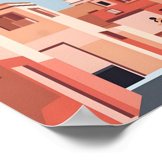 マラケチエレガンス4Kランドスケープ街並み ポスター (角)