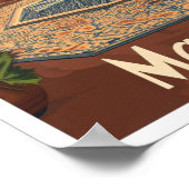 マラケチマロッコヴィンテージトラベルイラストレーション ポスター (角)