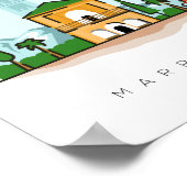 マラケチモロッコイラストレーション旅行ポスター ポスター (角)