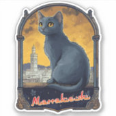 マラケチモロッコキャットレトロ シール (正面)