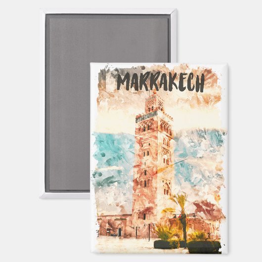 マラケチモロッコクウビアモスク マグネット (正面/裏面)
