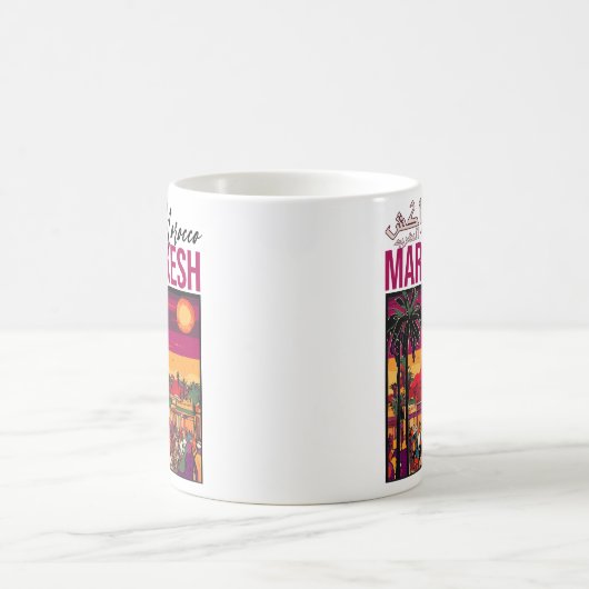 マラケチモロッコスークツーリズム旅行土産 コーヒーマグカップ (中央)