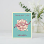 マラケチモロッコバケーションレトロポストカード ポストカード (スタンド正面)