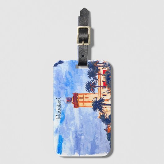 マラケチモロッコモスク旅行 ラゲッジタグ (正面縦)