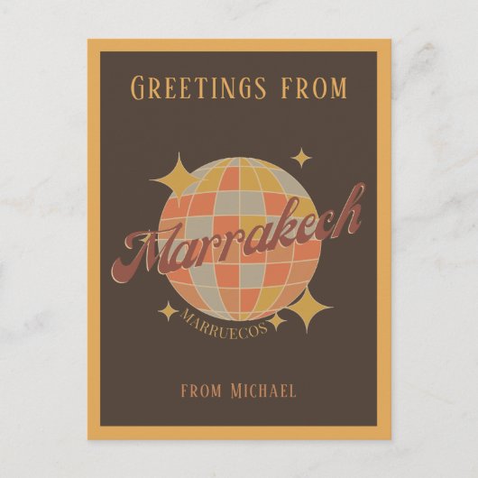 マラケチモロッコヴィンテージレトロはがき ポストカード (正面)