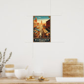 マラケチモロッコヴィンテージ市場旅行ポスター ポスター (キッチン)