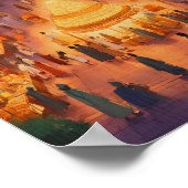 マラケチモロッコヴィンテージ旅行観光土産 ポスター (角)