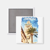 マラケチモロッコヴィンテージ旅行 マグネット (正面/裏面)