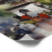 マラケチモロッコ水彩画プリントポスター ポスター (角)