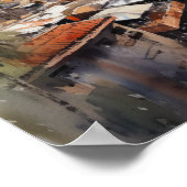 マラケチモロッコ水彩画プリントポスター ポスター (角)