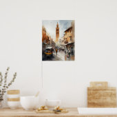 マラケチモロッコ水彩画プリントポスター ポスター (キッチン)