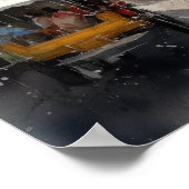 マラケチモロッコ水彩画プリントポスター ポスター (角)