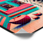 マラケチモロッコ猫旅行観光土産 ポスター (角)