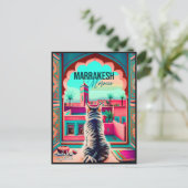 マラケチモロッコ猫旅行観光土産 ポストカード (スタンド正面)