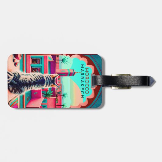 マラケチモロッコ猫旅行観光土産 ラゲッジタグ (裏面横)