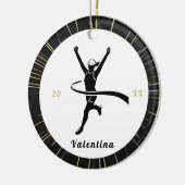 マラソモダンンランナーの名前&年の付いたランニング セラミックオーナメント (左)