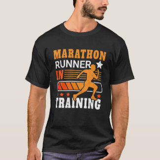 マラソンおもしろいランナーの美術男子マラソン女子マラソンランニ Tシャツ