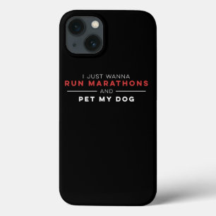 マラソンとペットの犬ランナーレースデザインハーフルー iPhone 13ケース