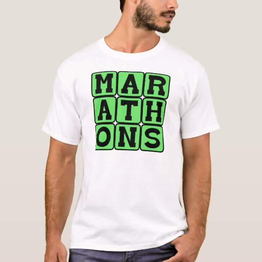 マラソンとランナーの偉業 Tシャツ (正面)