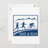 マラソンのサイクリー走スレース ポストカード (正面/裏面)