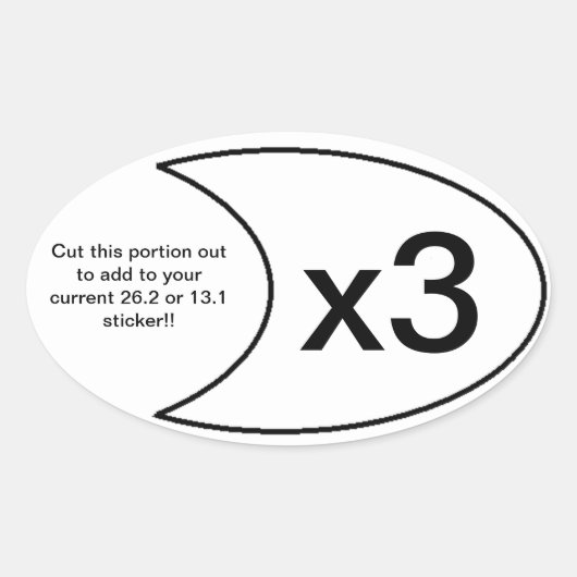 マラソンのステッカーx3 楕円形シール (正面)