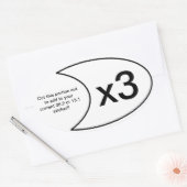 マラソンのステッカーx3 楕円形シール (封筒)