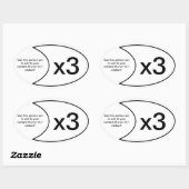 マラソンのステッカーx3 楕円形シール (シート)