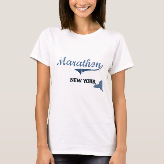 マラソンのニューヨークシティのクラシック Tシャツ (正面)