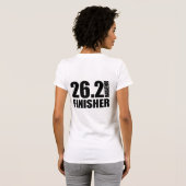 マラソンのフィニッシャー-黒 Tシャツ (裏面フル)