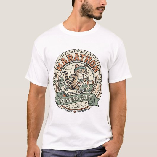 マラソンイベント 猫 マラソンイベント Tシャツ (正面)