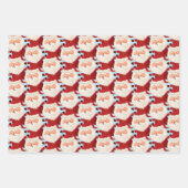 マラソンサンタおもしろいスアクティブはっきりしたスポーツクリスマス ラッピングペーパーシート (正面3)